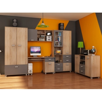 Komoda KEATING, dub sonoma/grafit, 5 let záruka