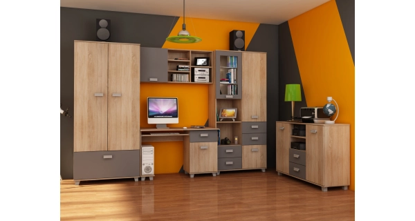 Komoda KEATING, dub sonoma/grafit, 5 let záruka