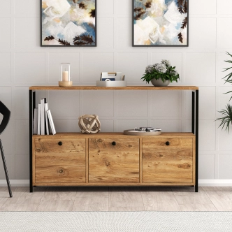 Komoda KLERON, borovice atlantská/černá