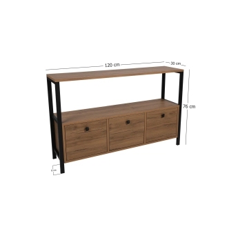 Komoda KLERON, borovice atlantská/černá