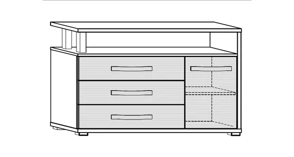 Komoda LEHUA 1D3S, craft tobaco/craft bílý