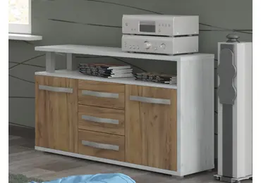 Komoda LEHUA 2D3S, craft bílý/craft zlatý