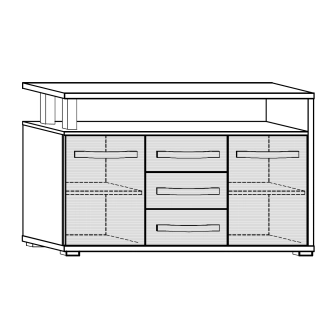 Komoda LEHUA 2D3S, craft tobaco/craft bílý, 5 let záruka