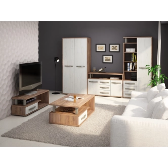 Komoda LEHUA 2D3S, craft tobaco/craft bílý, 5 let záruka