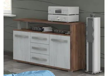 Komoda LEHUA 2D3S, craft tobaco/craft bílý