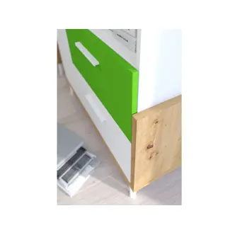 Komoda LEPON 125W, dub artisan/bílá/zelená, 5 let záruka