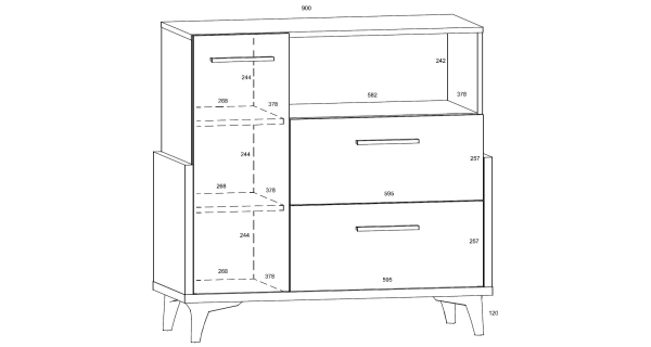 Komoda LEPON 95W, dub artisan/bílá/grafit, 5 let záruka