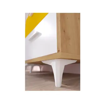 Komoda LEPON 95W, dub artisan/bílá/žlutá