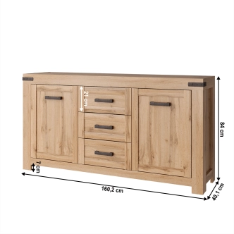 Komoda LIBERATA 2D3S, dub wotan