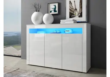 Komoda LIMINKA, bílá/bílý lesk