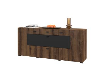 Komoda LIRNA 2D2S1KL, dub monastery/černý onyx