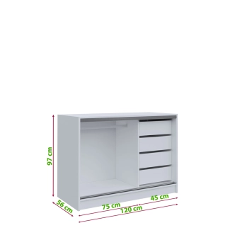 Komoda LITOLARIS 120, dub truflový