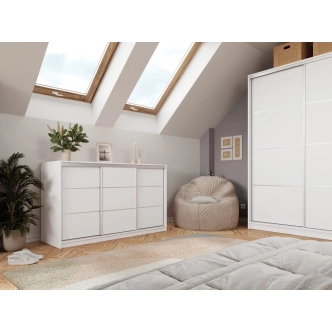 Komoda LITOLARIS 160, bílý mat