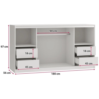 Komoda LITOLARIS 180, bílý mat