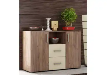 Komoda MANGONA, craft tobaco/krém 