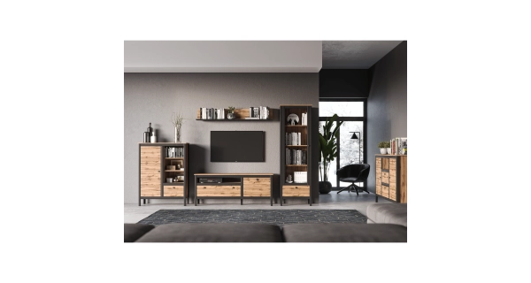 Komoda MARZIALE 2D2S, dub wotan/černá