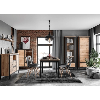 Komoda MARZIALE 2D2S, dub wotan/černá