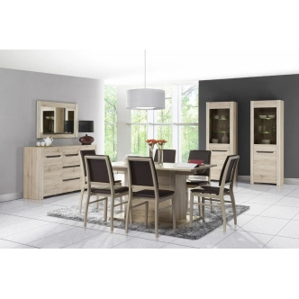 Komoda MAWSON 2D4S, dub sanremo/hnědá