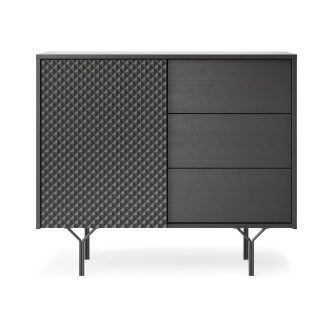 Komoda MOKIHANA 1, černý grafit