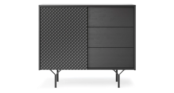 Komoda MOKIHANA 1, černý grafit