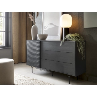 Komoda MOKIHANA 2, černý grafit