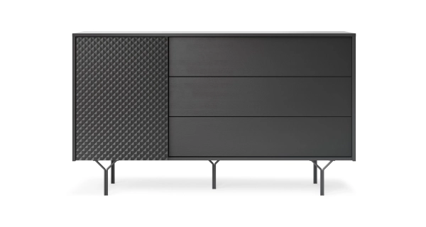 Komoda MOKIHANA 2, černý grafit