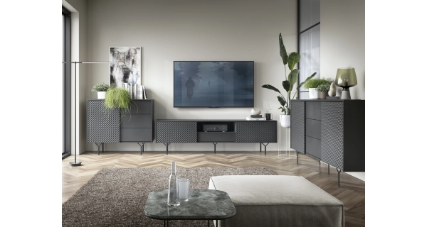 Komoda MOKIHANA 2, černý grafit