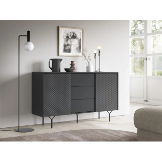 Komoda MOKIHANA 3, černý grafit
