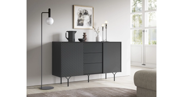 Komoda MOKIHANA 3, černý grafit