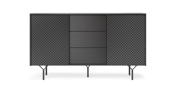 Komoda MOKIHANA 3, černý grafit