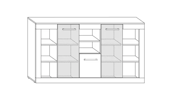 Komoda MOLTENO 3D, bílá/bílý lesk