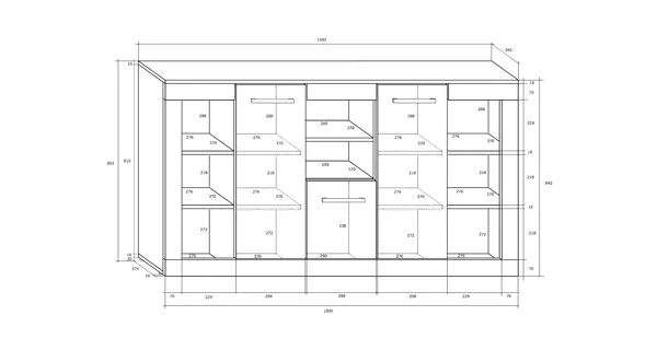 Komoda MOLTENO 3D, craft tobaco/krém