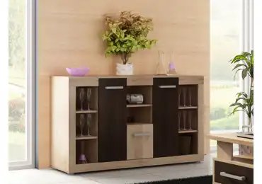 Komoda MOLTENO 3D, dub sonoma/dub sonoma tmavý