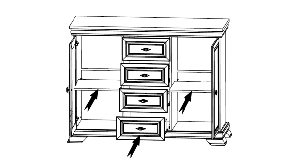 Komoda MONEDULA 3, borovice andersen