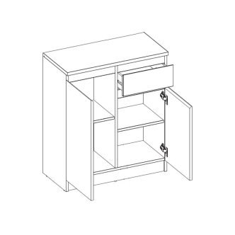 Komoda NAMPA 2D-1S, bílá