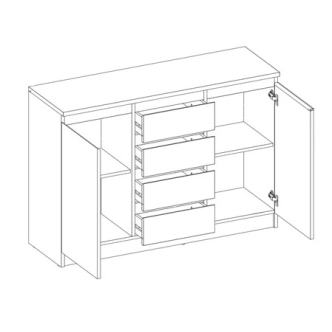 Komoda NAMPA 2D4S, dub sonoma/lava