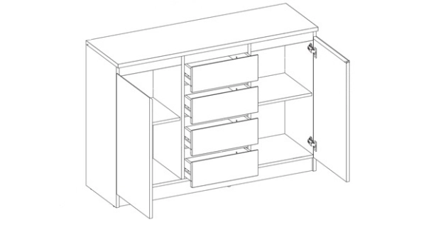 Komoda NAMPA 2D4S, trufel