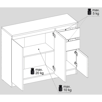 Komoda NAMPA 3D2S, trufel