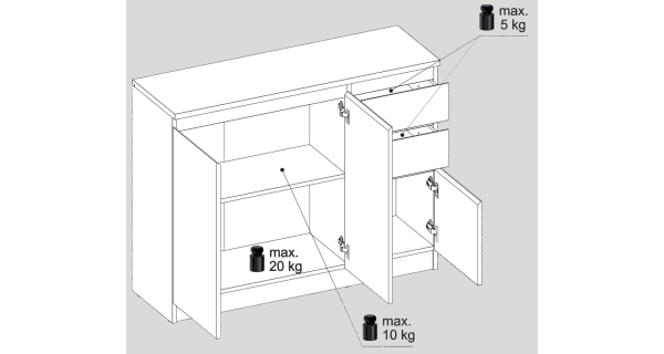 Komoda NAMPA 3D2S, trufel