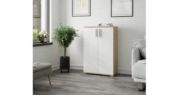 Komoda NEJBY GIANNI, dub sonoma/bílá