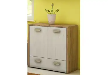 Komoda NELLORE, craft zlatý/craft bílý