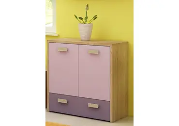 Komoda NELLORE, dub sonoma/levandulová/fialová