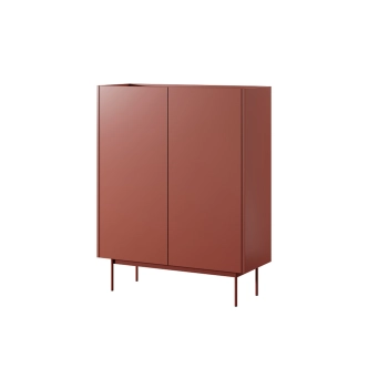Komoda NEMIRO 2D, červená/dub linea