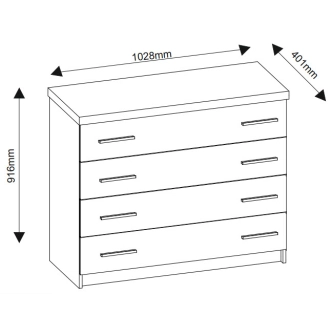 Komoda NODULOSA, dub april/wenge