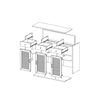 Komoda NORYCTER 3D, bílá