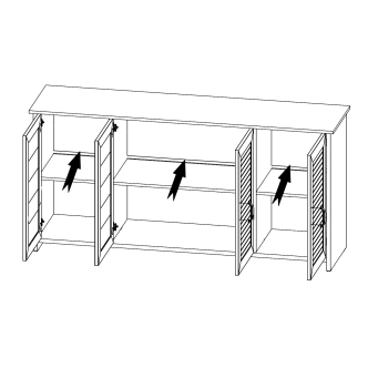 Komoda NORYCTER 4D, bílá