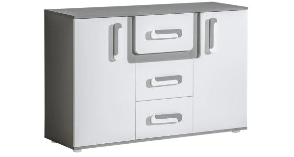 Komoda ORAKI 2D3S, antracit/bílá