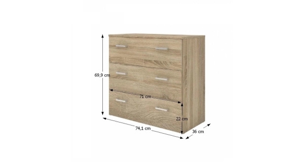 Komoda ORNITOGAL 3, dub sonoma