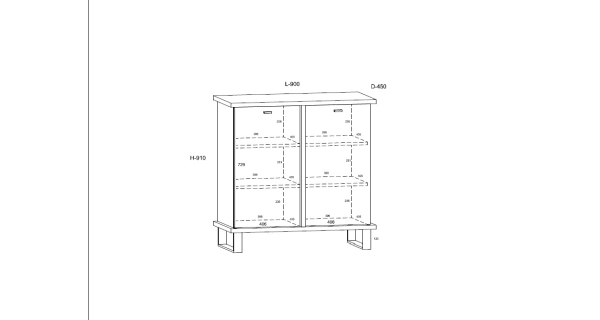 Komoda ORSOLA 2D, černá/bílá