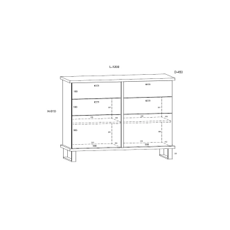 Komoda ORSOLA 2D2S, dub artisan/bílá